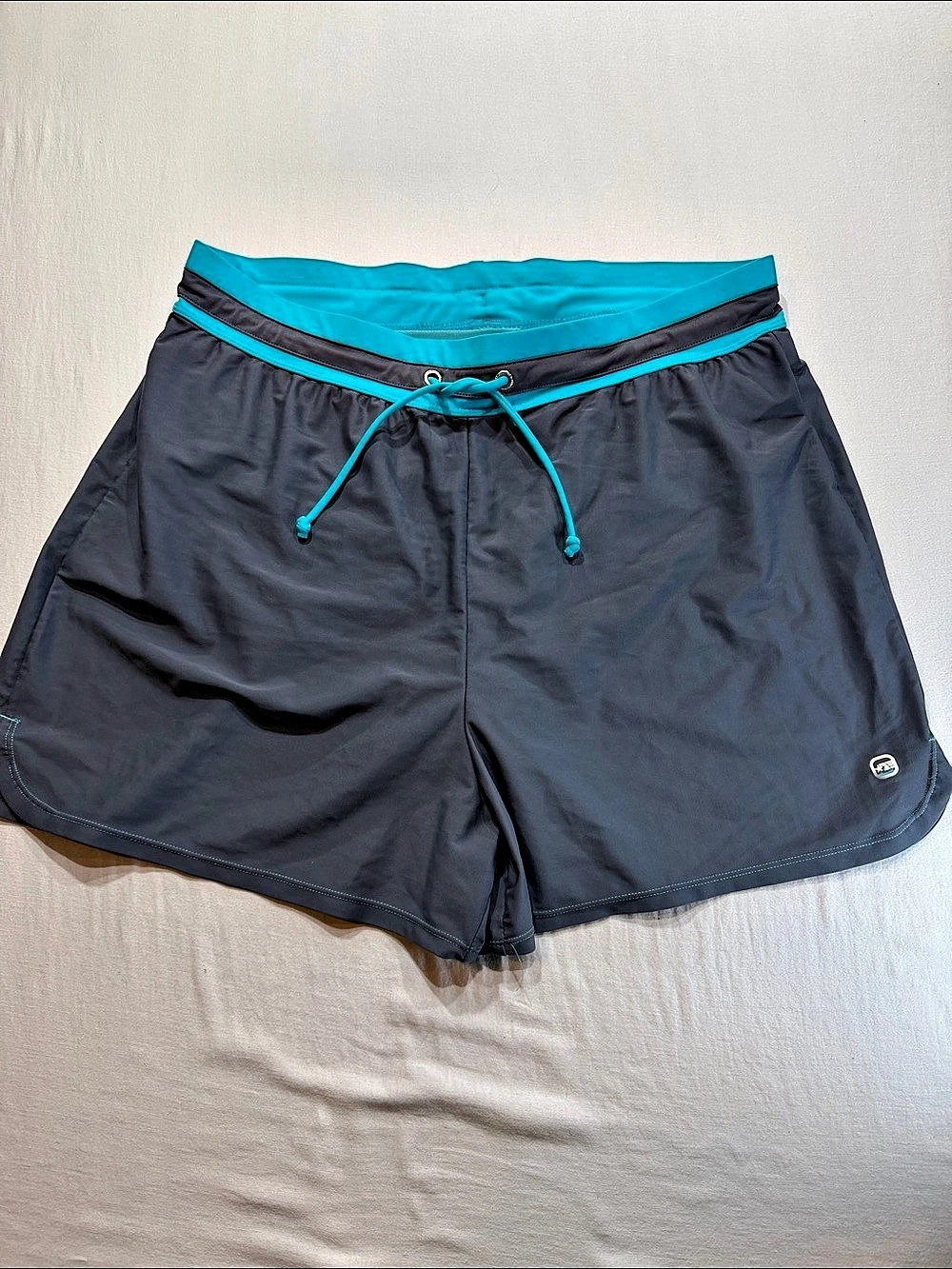 Free Country Women's Plus Size Drawstring Short Gray & teal size 1X
